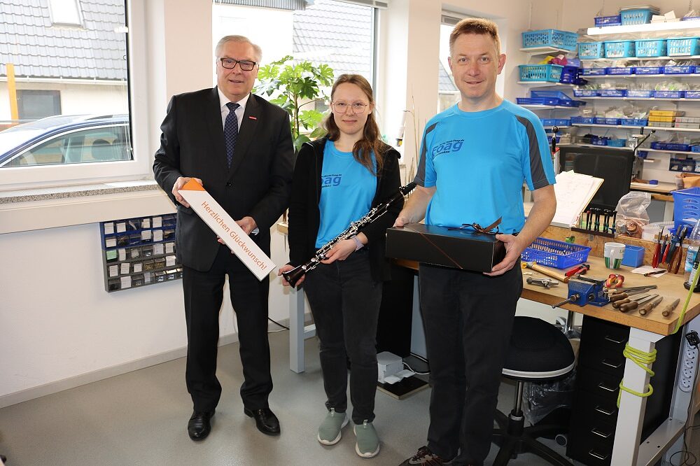 Martin Foag Klarinettenbau, Hans-Peter-Rauch (HWK-Präsident), Marion Loos, Martin Foag 